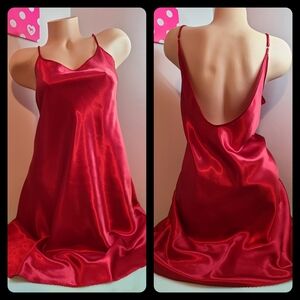 VTG Delicate Treasures Silky Satin Babydoll Chemise Size Lg